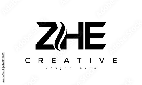 Letter ZHE creative logo design vector photo