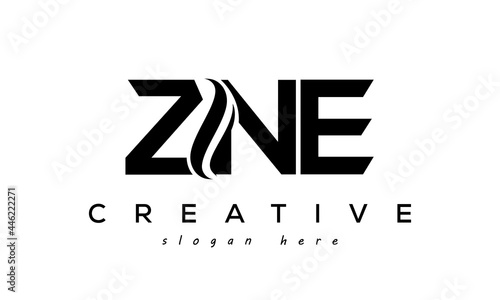 Letter ZNE creative logo design vector photo