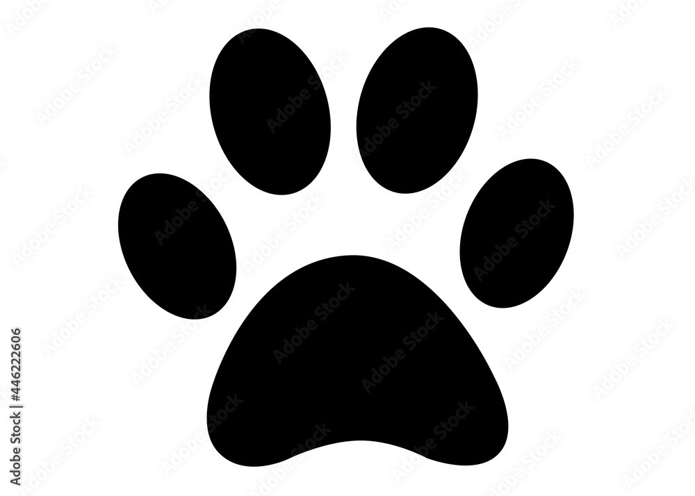 Dog animal paw print flat icon illustration design Dog animal paw print flat icon illustration design