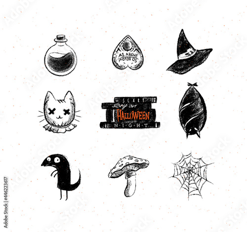 Halloween scary elements coal