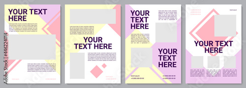 Childcare brochure template. Professional instruction. Flyer, booklet, leaflet print, cover design with copy space. Your text here. Vector layouts for magazines, annual reports, advertising posters