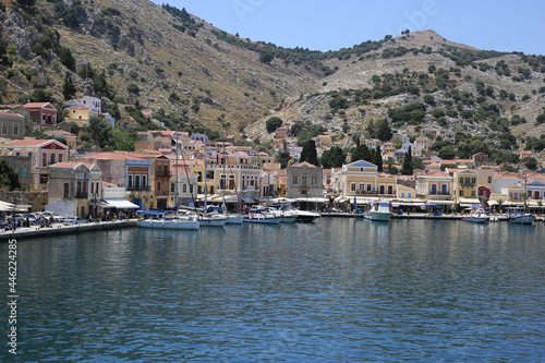 greece coast sea tourist town mediterranean mountains © yuriy