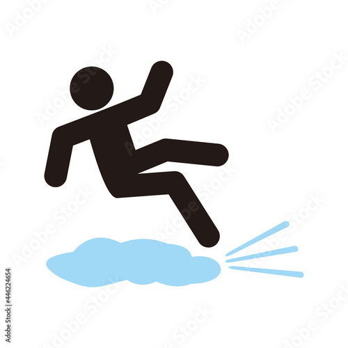 Slippery floor icon vector illustration 