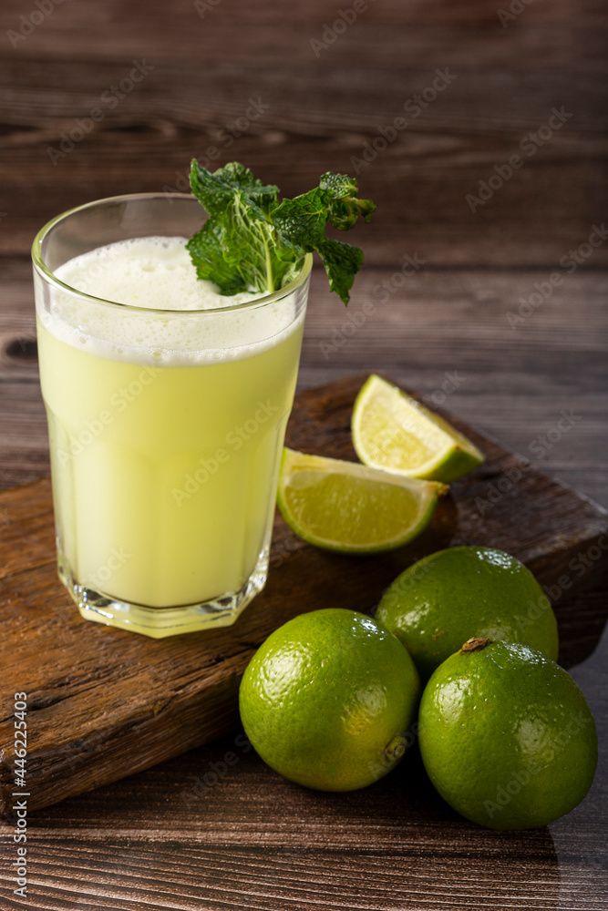 Fototapeta premium Refreshing lemonade with mint. Lemonade, summer drink.