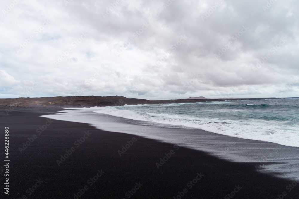 A view of a beach of Lanzarote, Canary Islands, Spain.