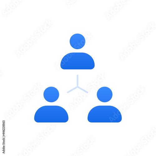 Business icon of teamwork. Hierarchy icon. Vector simple illustration.