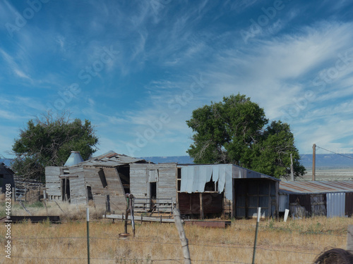 Dilapidated buildings at Glenrio, one of the ghost towns in New Mexico. photo