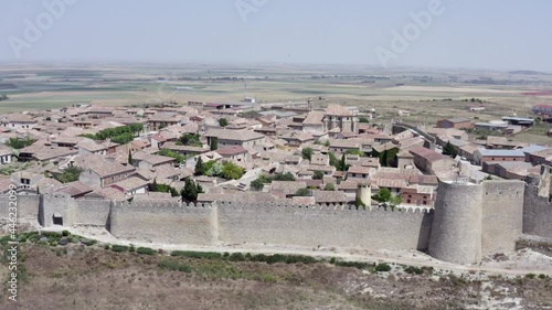 Panoramic aerial view of the walled town of Urueña, Valladolid photo