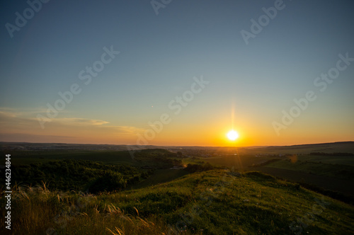 Beautiful summer landscape  sunset in the countryside