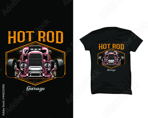 Hot Rod Speed Car Vintage Tshirt Design