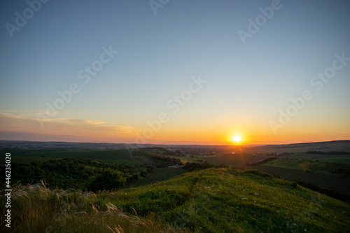 Beautiful summer landscape, sunset in the countryside © onyx124