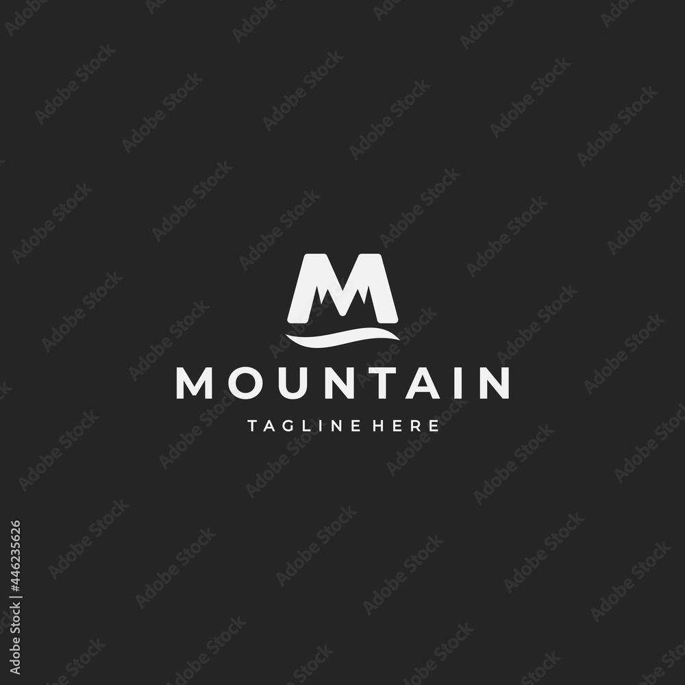 simple and modern letter M mountain logo design template Stock Vector ...