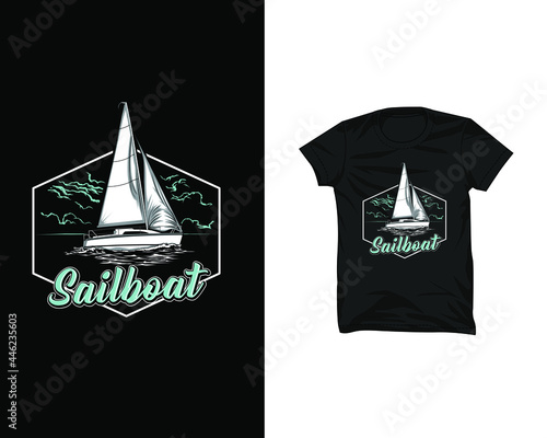 Sailbot On The High Seas Tshirt Design