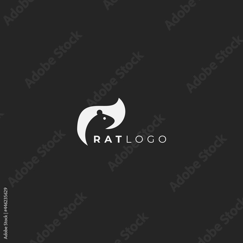 simple and modern rat logo design template