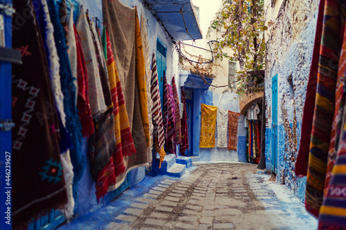 Blue city. Ancient architecture of old town Medina of Chefchaouen, Morocco. © luengo_ua
