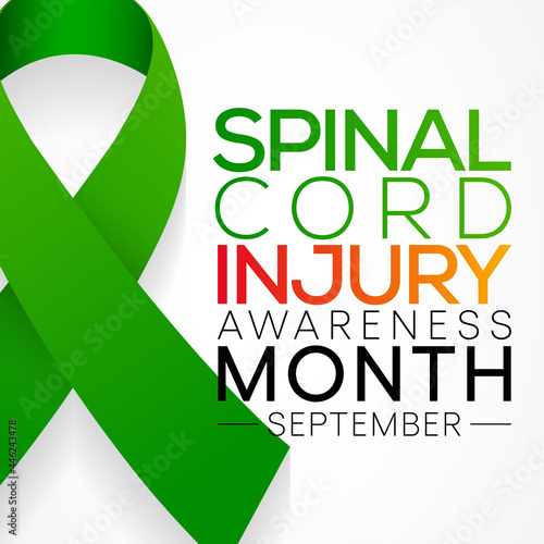 Spinal Cord injury awareness month is observed every year in September, individuals with SCI often overcome the challenges of their condition and go on to lead normal, happy lives. Vector illustration