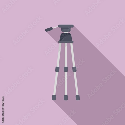 Photo tripod icon flat vector. Camera mobile stand