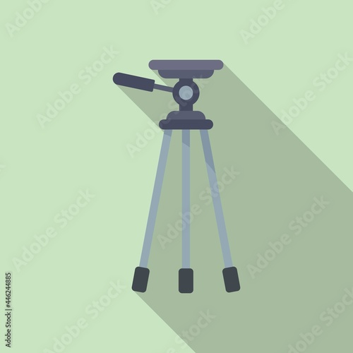 Mobile tripod icon flat vector. Camera video phone stand