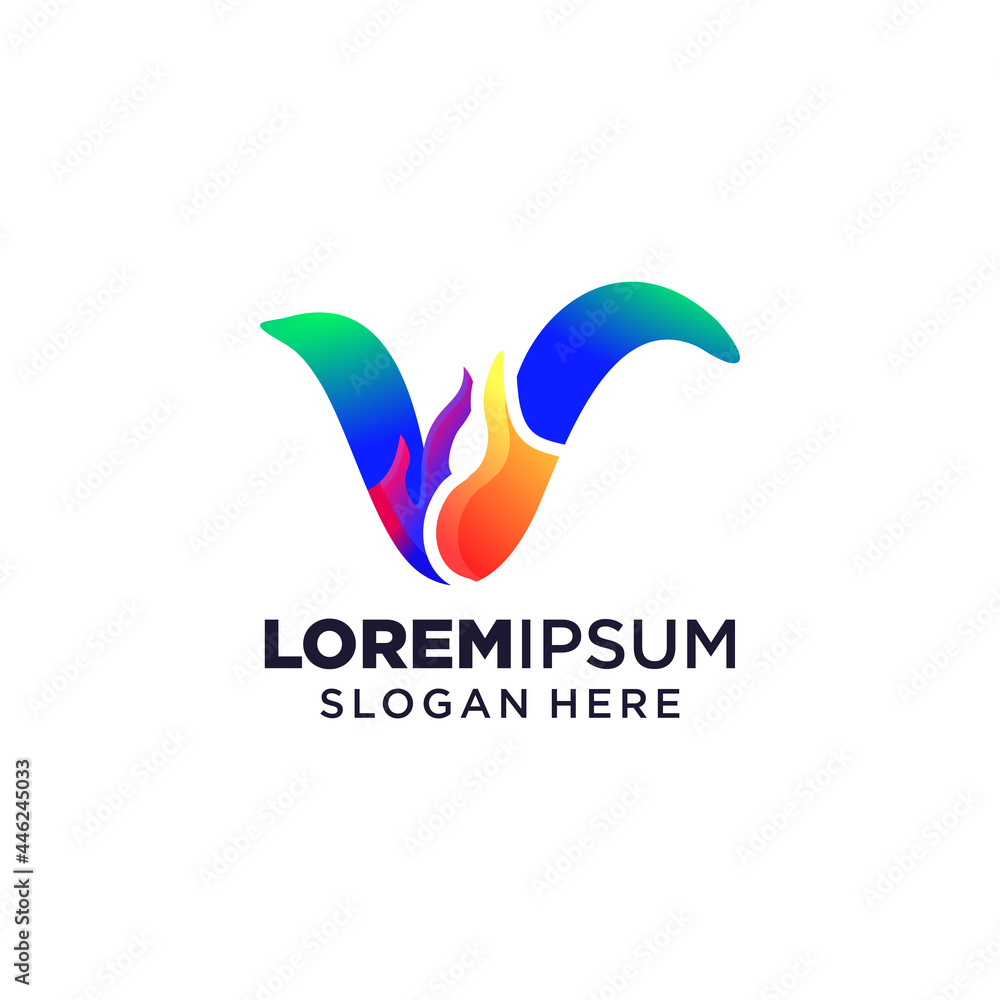 Fototapeta premium Letter V logo vector illustration, Design inspiration. Colorful icons