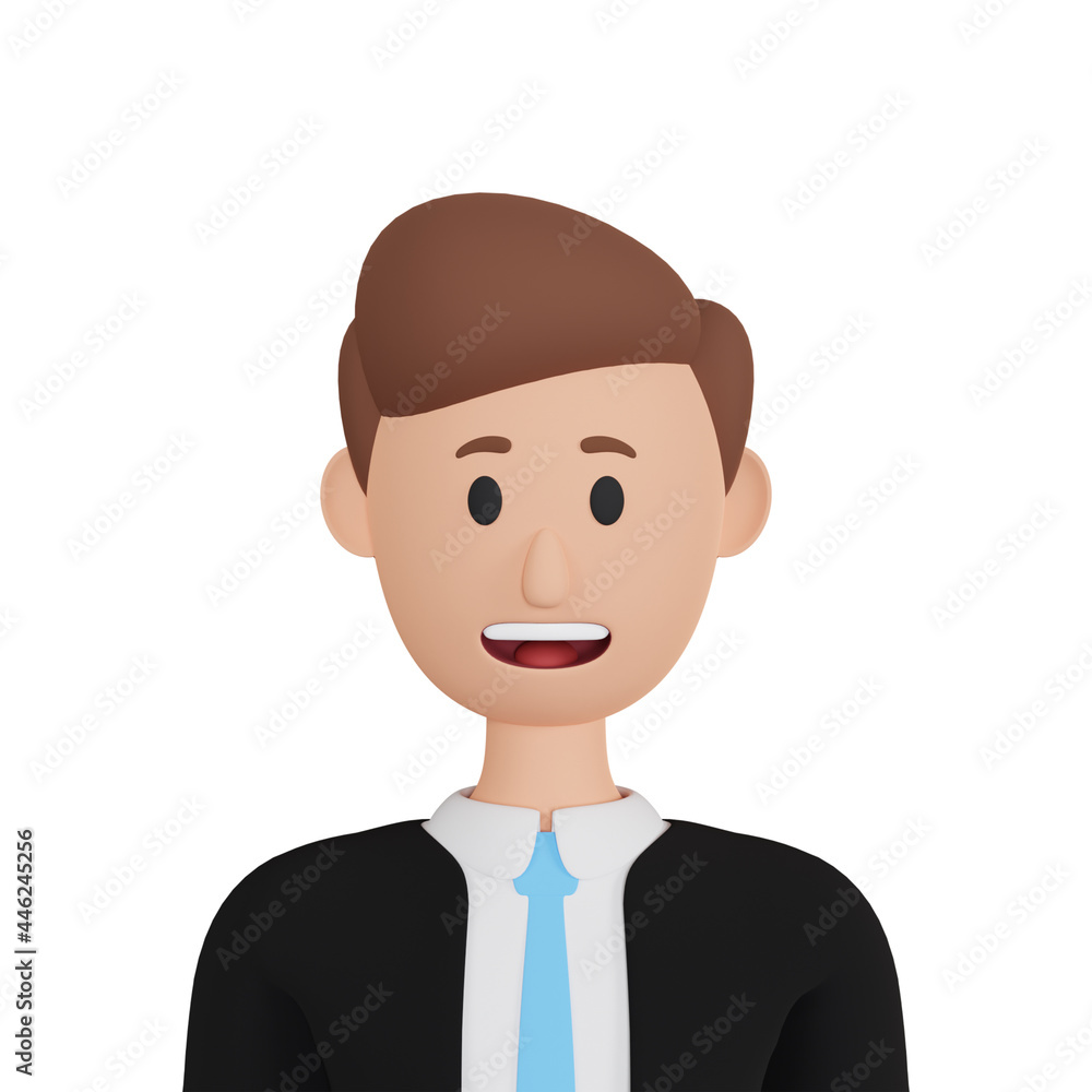 3D rendering man cartoon avatar.