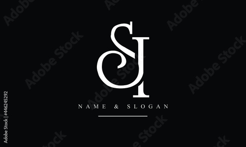 SI, IS, S, I abstract letters logo monogram