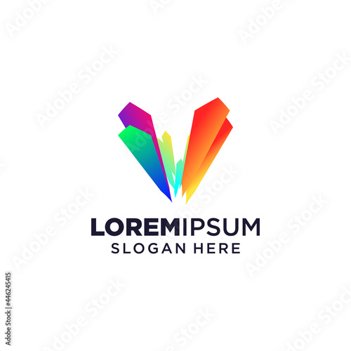 Free Download Letter V logo vector illustration, Design inspiration. Colorful icons - GFXLoad
