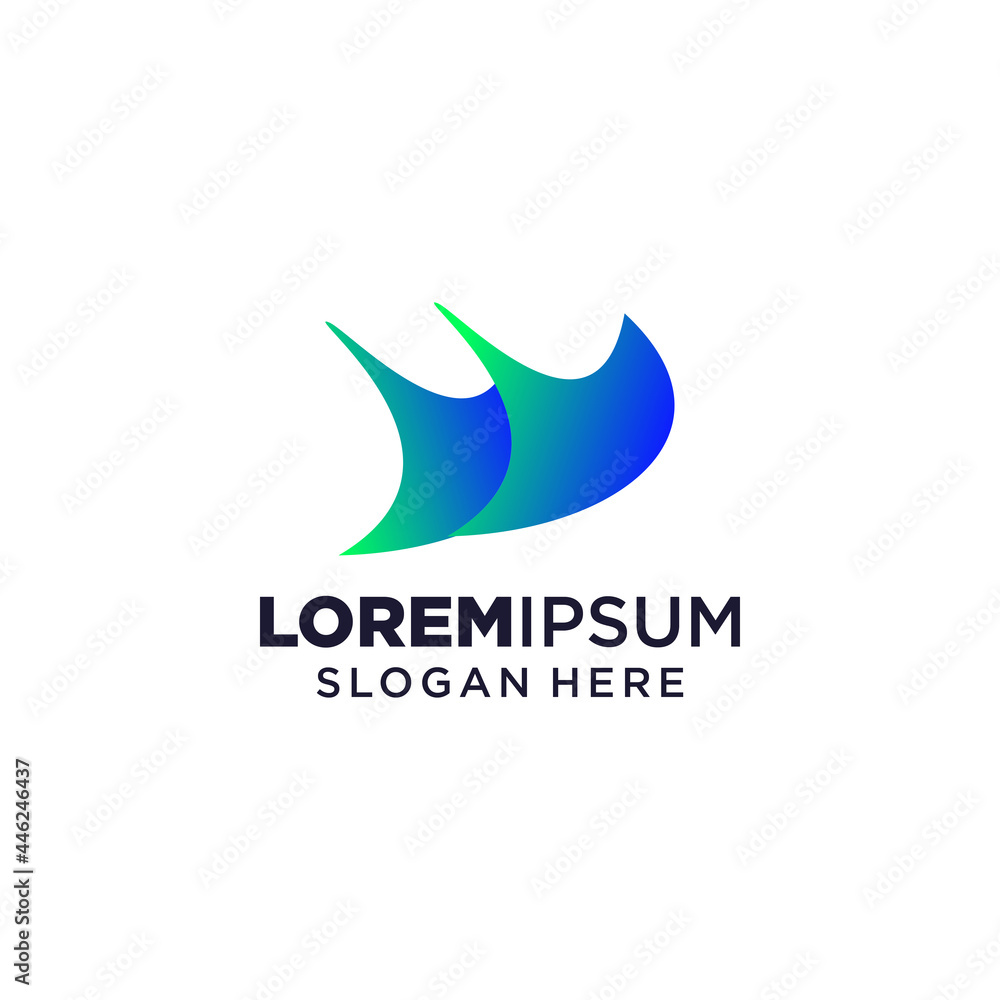 Obraz premium Letter W logo vector illustration, Design inspiration. Colorful icons