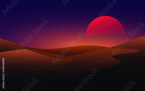 sunset in the desert