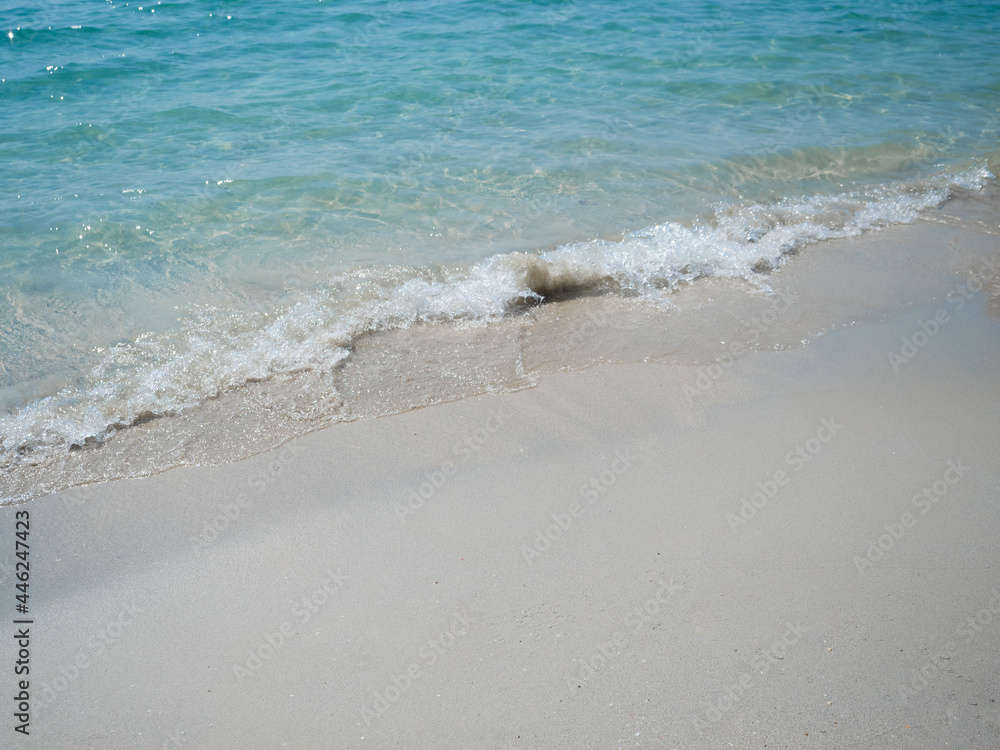 Sea wave on the beach,Beautiful blue ocean and beach copy space Sea wave on the beach,Beautiful blue ocean and beach copy space