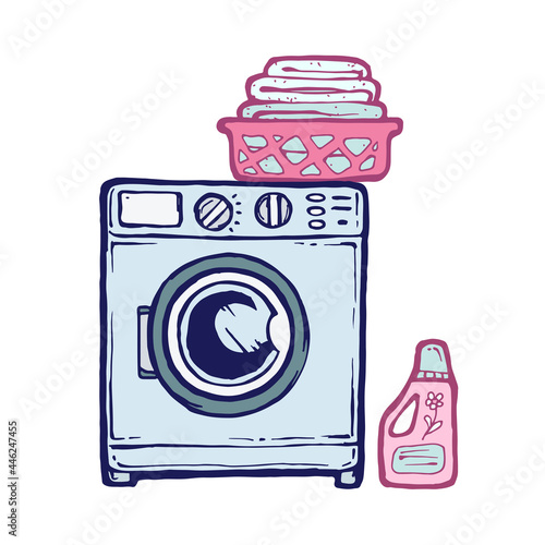 washing machine vector illustration cartoon