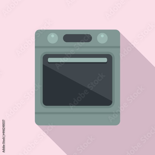 Electric convection oven icon flat vector. Kitchen stove