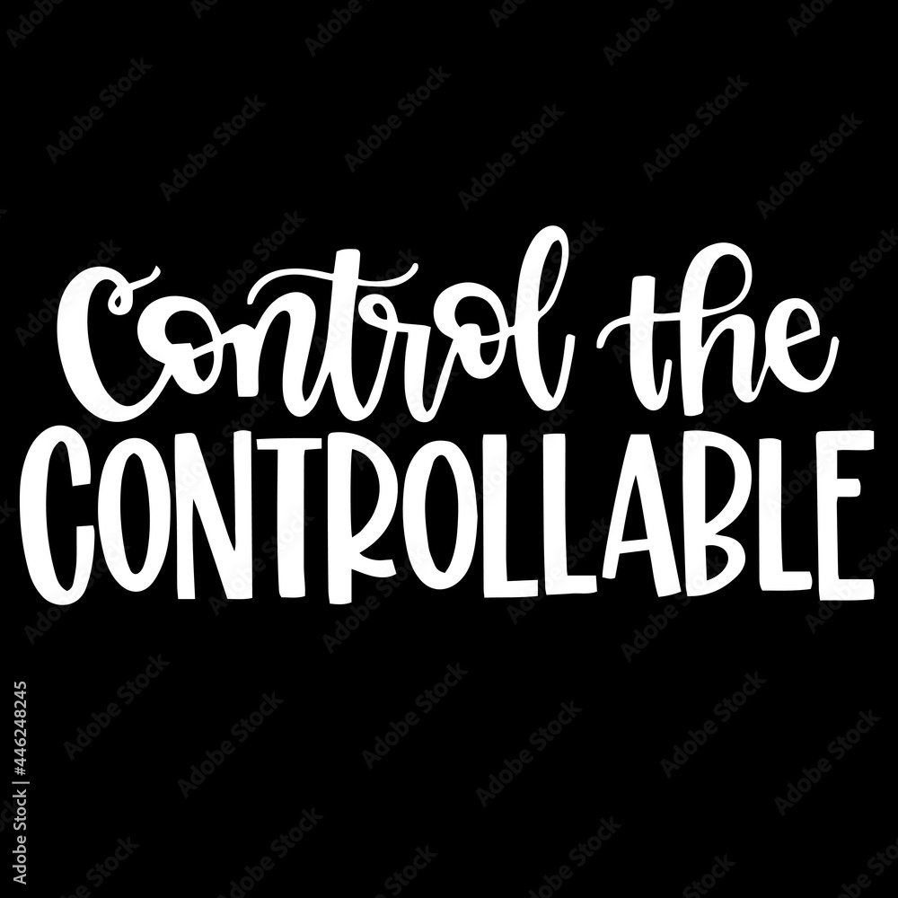 control the controllable on black background inspirational quotes,lettering design