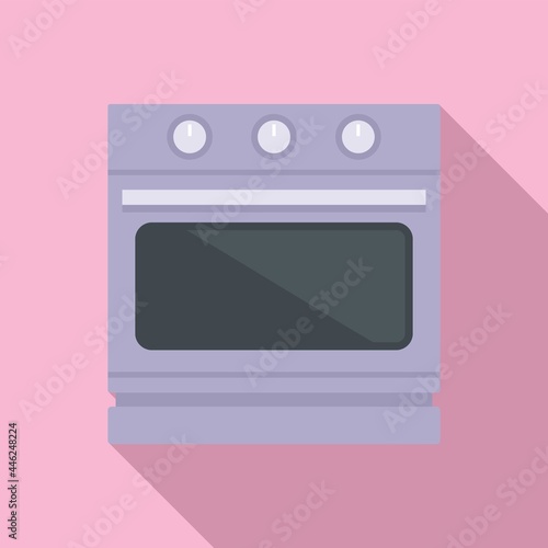 Convection stove icon flat vector. Electric oven