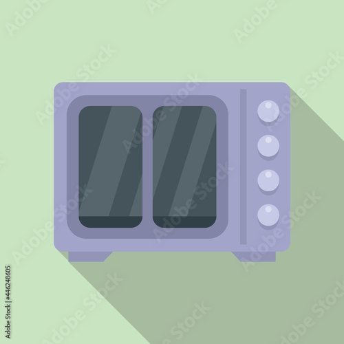 Heat convection oven icon flat vector. Grill gas stove