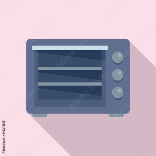Turbo convection oven icon flat vector. Electric grill stove