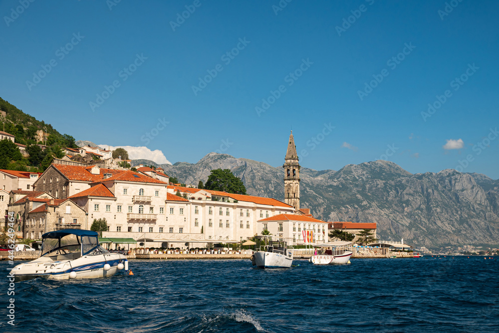 Boka-Kotor Bay, Perast city, Montenegro. Adriatic. A beautiful old town surrounded by mountains and the sea. Boka-Kotor Bay, Perast city, Montenegro. Adriatic. A beautiful old town surrounded by mountains and the sea.