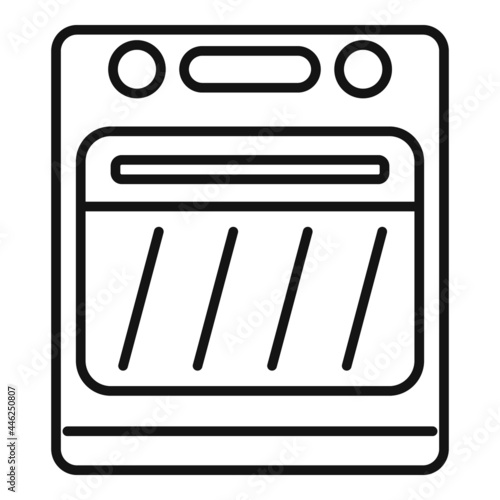 Electric convection oven icon outline vector. Kitchen stove