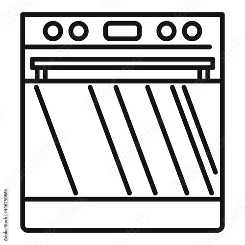 Digital convection oven icon outline vector. Electric grill stove