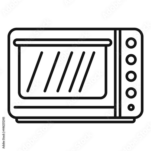 Fan convection oven icon outline vector. Grill kitchen stove
