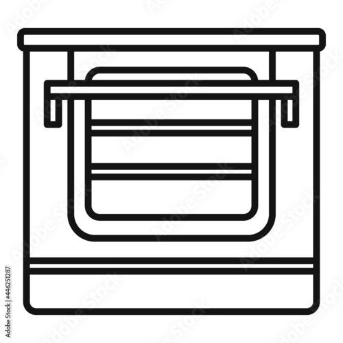 Temperature convection oven icon outline vector. Electric kitchen stove