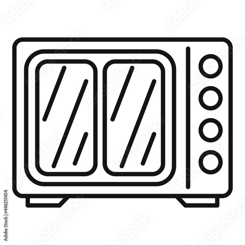 Heat convection oven icon outline vector. Grill gas stove