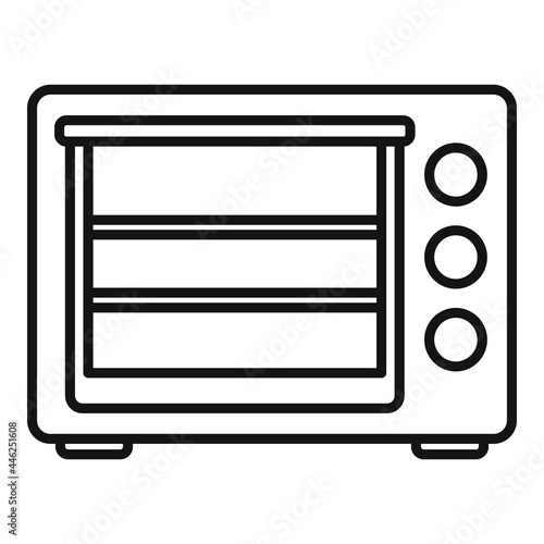 Turbo convection oven icon outline vector. Electric grill stove