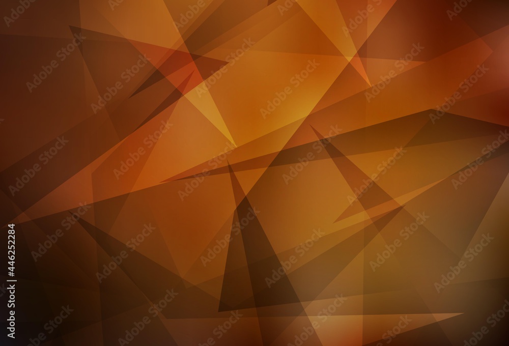 Dark Orange vector template with crystals, triangles. Dark Orange vector template with crystals, triangles.