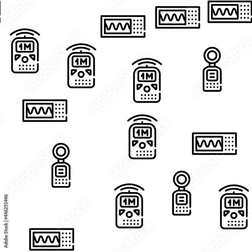 Measuring Equipment Vector Seamless Pattern Thin Line Illustration