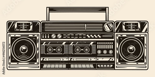 Big retro cassette stereo recorder concept