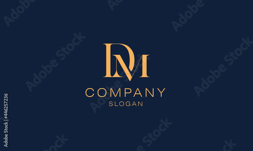 Alphabet letters monogram icon logo DM or MD