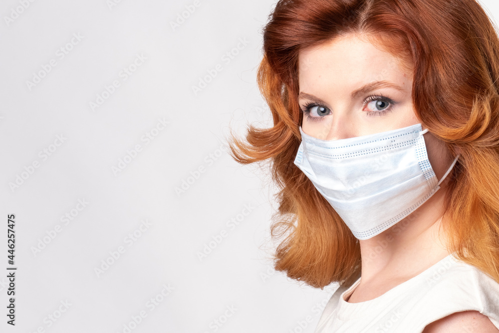 Middle age woman wearing coronavirus protection mask