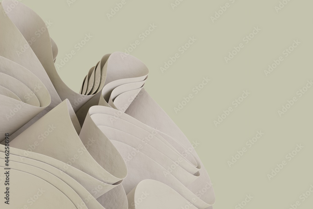 Abstract 3d render wavy object in calm pastel color palette. Creative 3d object wallpaper Abstract 3d render wavy object in calm pastel color palette. Creative 3d object wallpaper