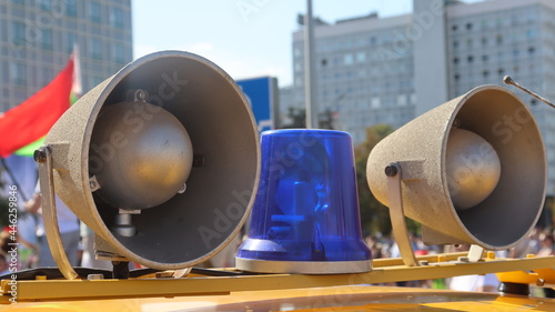police siren with loudspeaker view