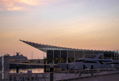 Dubai, UAE - 07.19.2021 Sunset in Dubai harbor. Outdoors © Four_Lakes